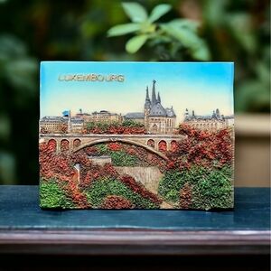 Luxembourg 3D Art Frame Ceramic Landscape Picture 4" Souvenir Memorabilia VG